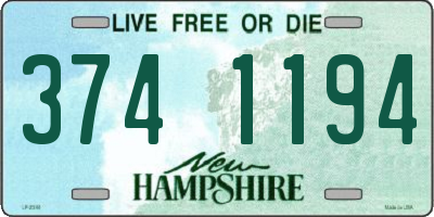 NH license plate 3741194