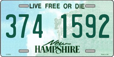 NH license plate 3741592