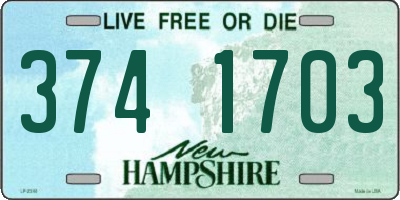 NH license plate 3741703