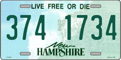 NH license plate 3741734