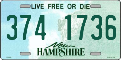 NH license plate 3741736