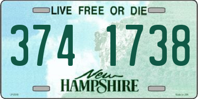 NH license plate 3741738