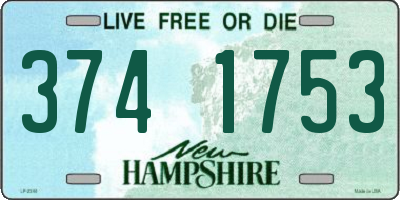 NH license plate 3741753