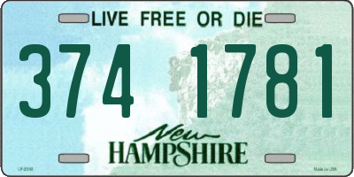 NH license plate 3741781