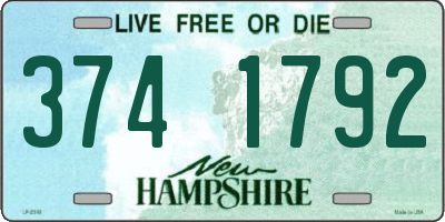NH license plate 3741792