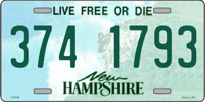 NH license plate 3741793