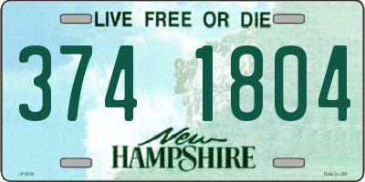 NH license plate 3741804
