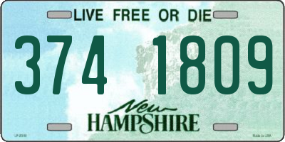NH license plate 3741809