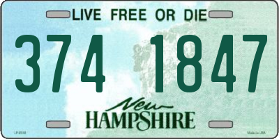 NH license plate 3741847