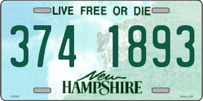 NH license plate 3741893