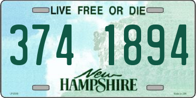 NH license plate 3741894