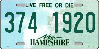 NH license plate 3741920