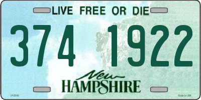 NH license plate 3741922