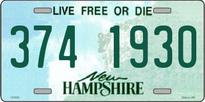 NH license plate 3741930