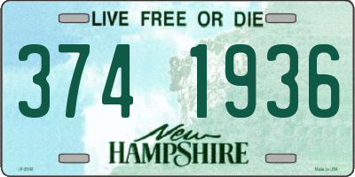 NH license plate 3741936