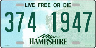 NH license plate 3741947