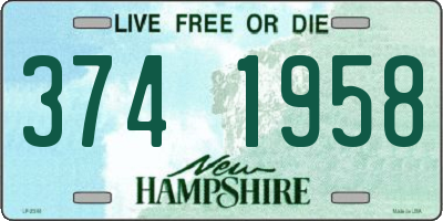 NH license plate 3741958