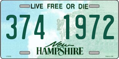 NH license plate 3741972