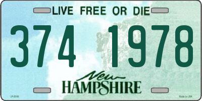 NH license plate 3741978