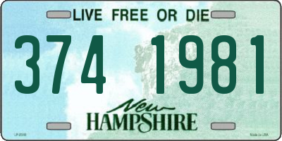 NH license plate 3741981