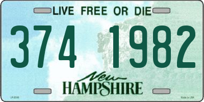 NH license plate 3741982