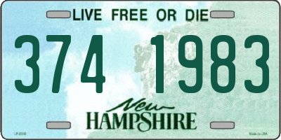 NH license plate 3741983