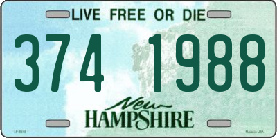 NH license plate 3741988