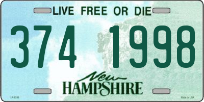 NH license plate 3741998
