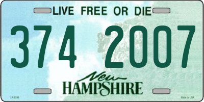 NH license plate 3742007