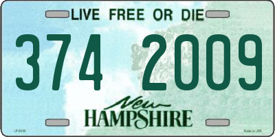 NH license plate 3742009