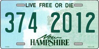 NH license plate 3742012