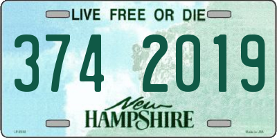 NH license plate 3742019