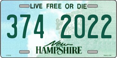 NH license plate 3742022