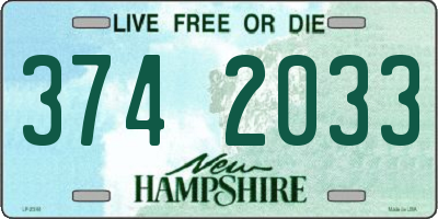 NH license plate 3742033