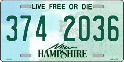 NH license plate 3742036