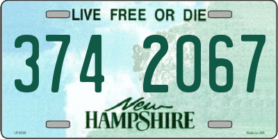 NH license plate 3742067