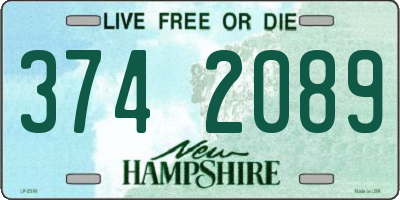 NH license plate 3742089