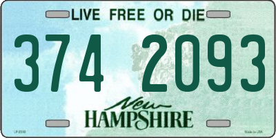 NH license plate 3742093