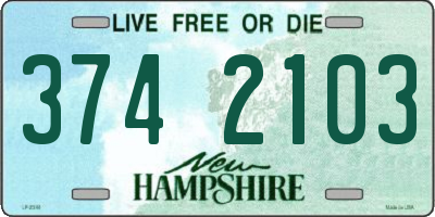 NH license plate 3742103
