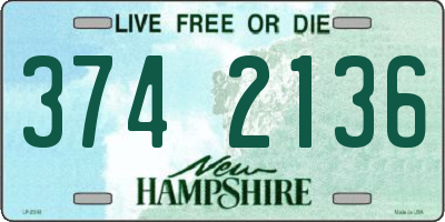 NH license plate 3742136