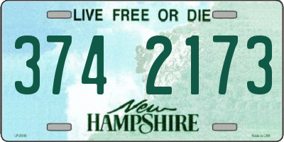 NH license plate 3742173