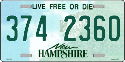 NH license plate 3742360