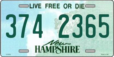 NH license plate 3742365