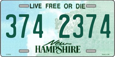 NH license plate 3742374
