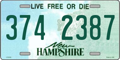 NH license plate 3742387