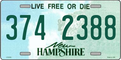 NH license plate 3742388