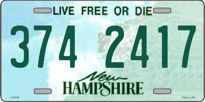 NH license plate 3742417