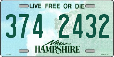 NH license plate 3742432