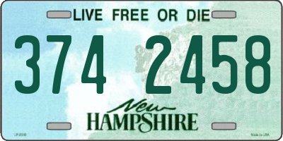 NH license plate 3742458