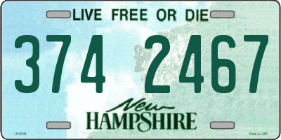 NH license plate 3742467